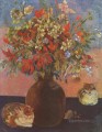 猫のある静物画 ポール・ゴーギャンの花